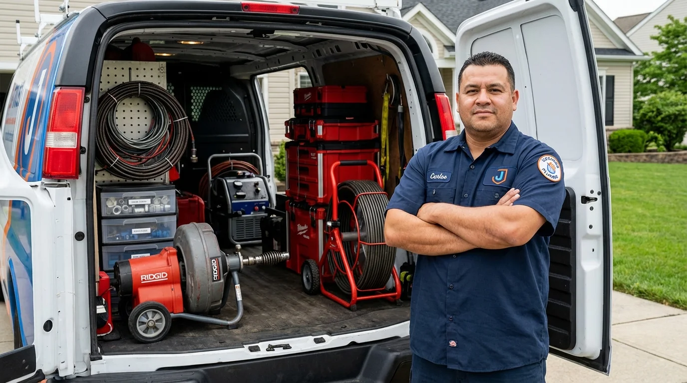 Professional drain cleaning equipment and Johns Plumbing LLC plumber in Elko