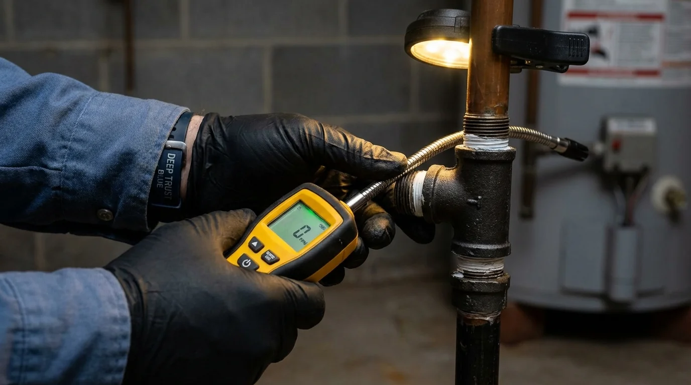 Gas leak detection with electronic sniffer by Johns Plumbing LLC in Elko