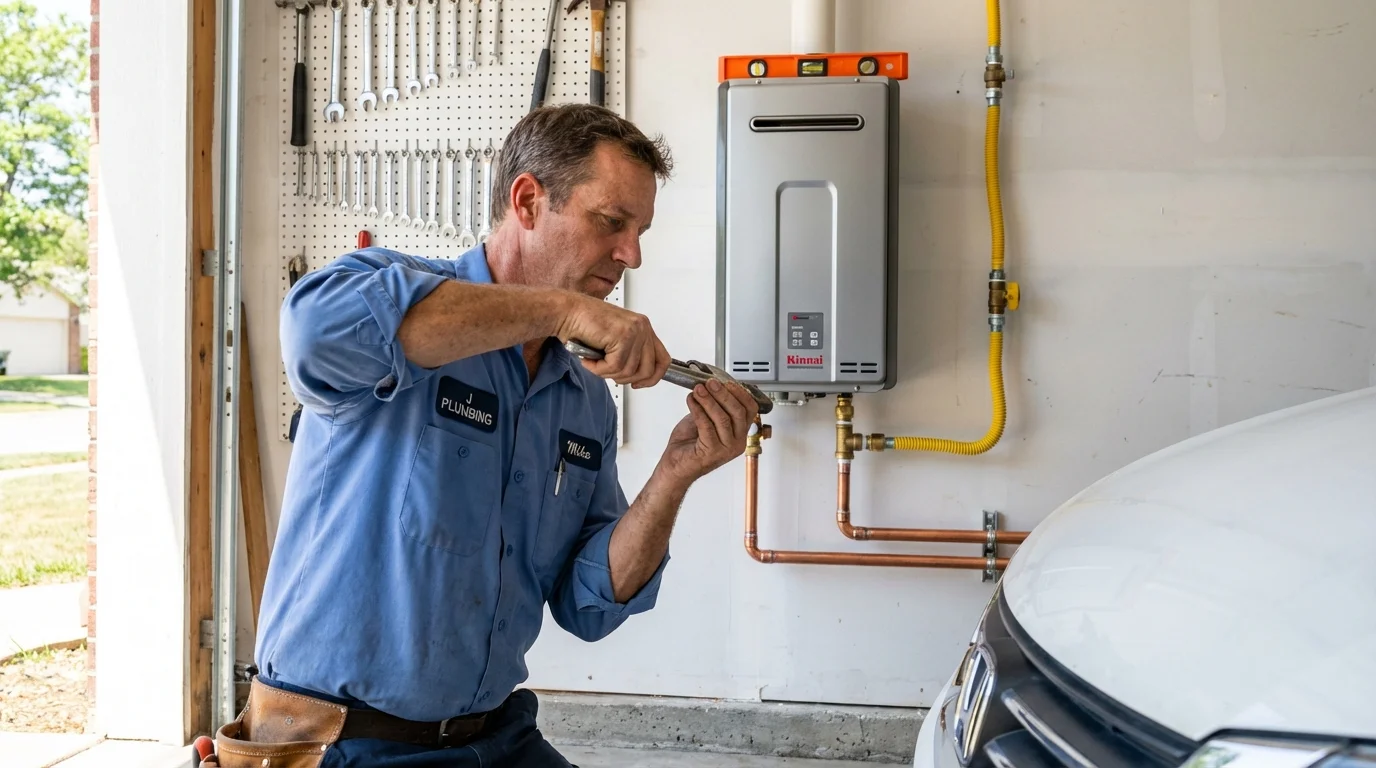 Tankless water heater installation by a Johns Plumbing LLC plumber in Elko